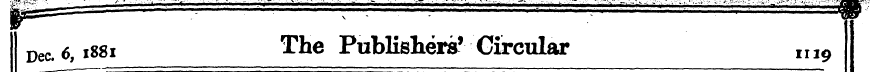 Dec. 6,1881 The Publishers 1 Circular II...