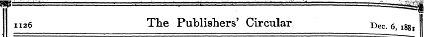 1126 The Publishers' Circular Dec. 6,188...