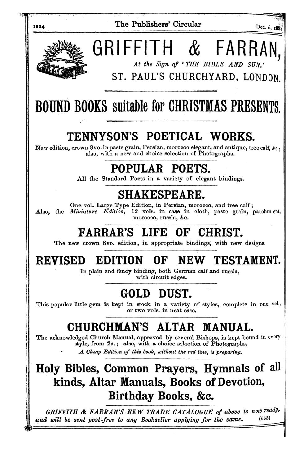 Publishers’ Circular (1880-1890): jS F Y, 1st edition: 58