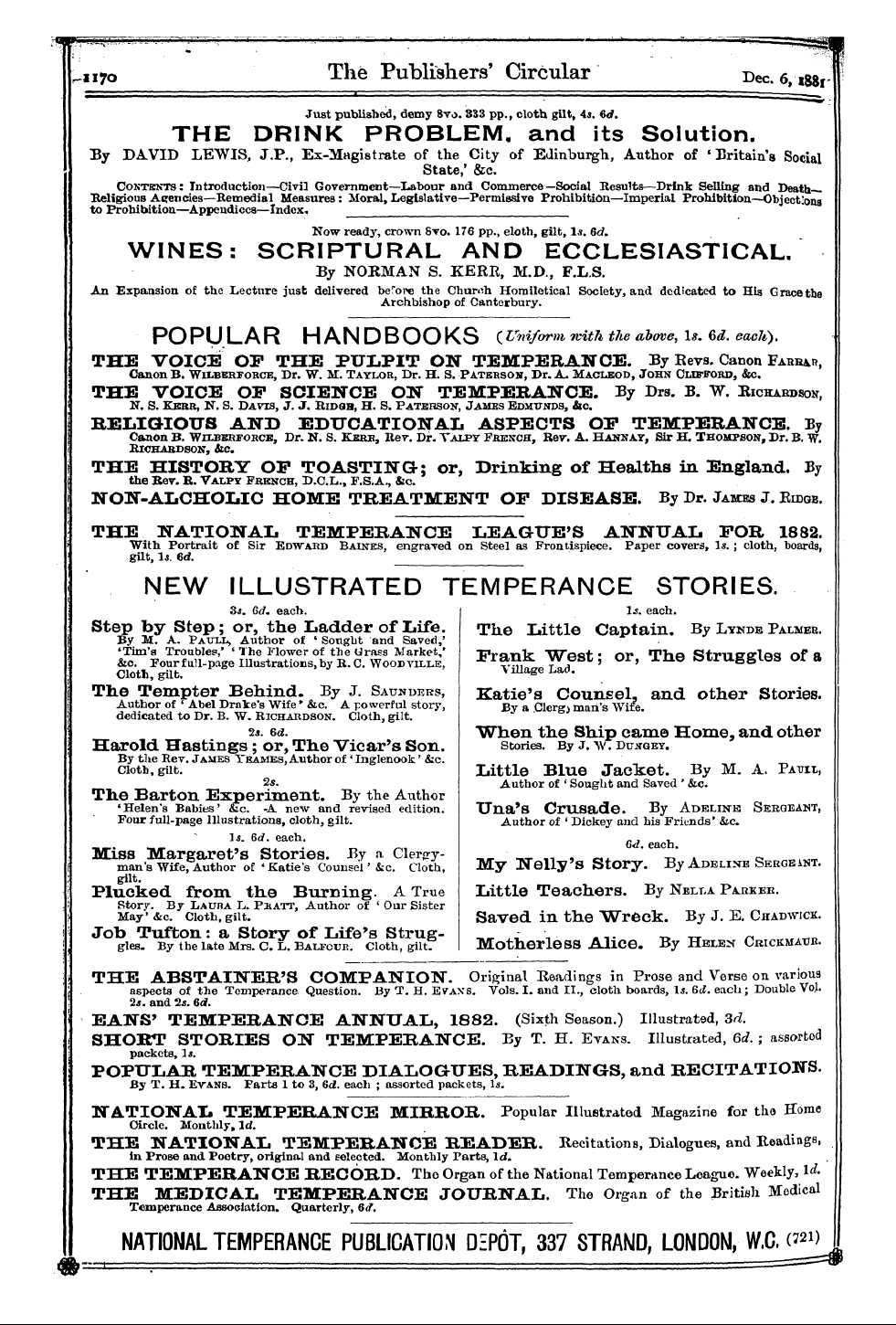 Publishers’ Circular (1880-1890): jS F Y, 1st edition - Ad11400