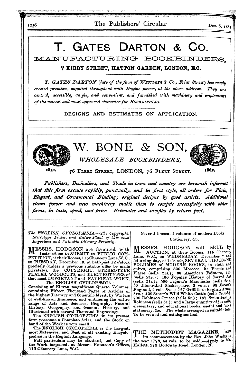 Publishers’ Circular (1880-1890): jS F Y, 1st edition - Ad18000