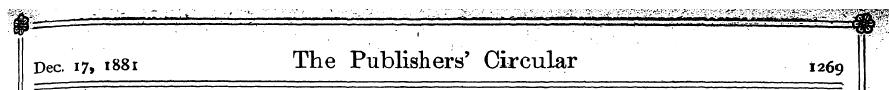 * i . Dec. 17, 1881 The Publishers' Circ...