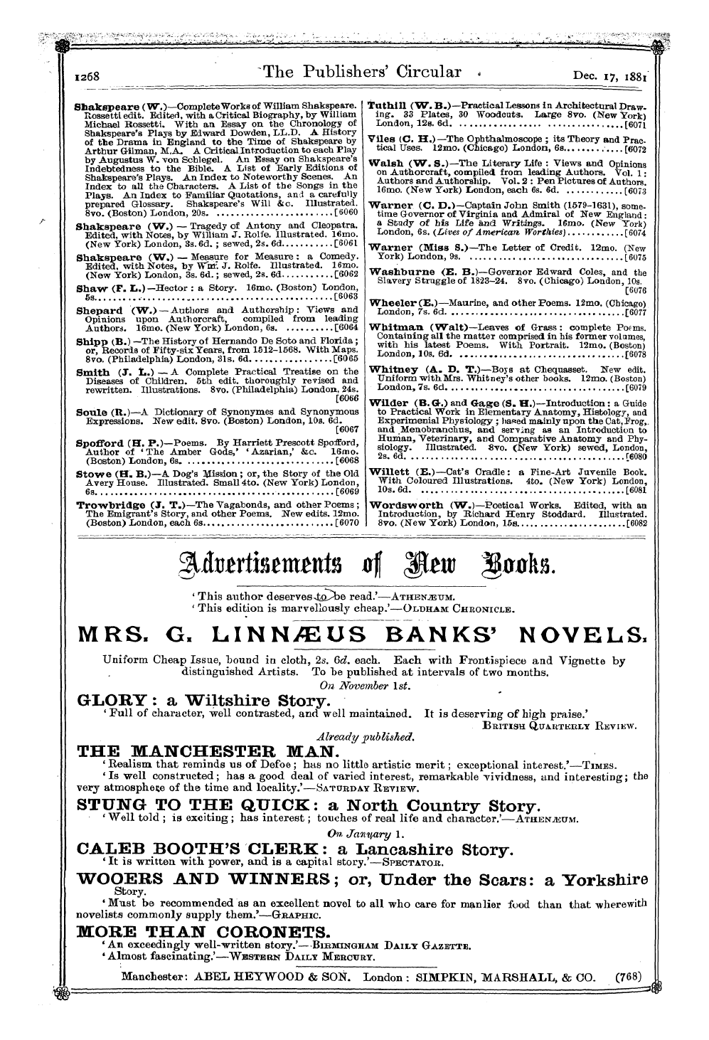 Publishers’ Circular (1880-1890): jS F Y, 1st edition - . ' Pfufifi' ' ''' - '•' > : -'• ¦ "•' ¦...