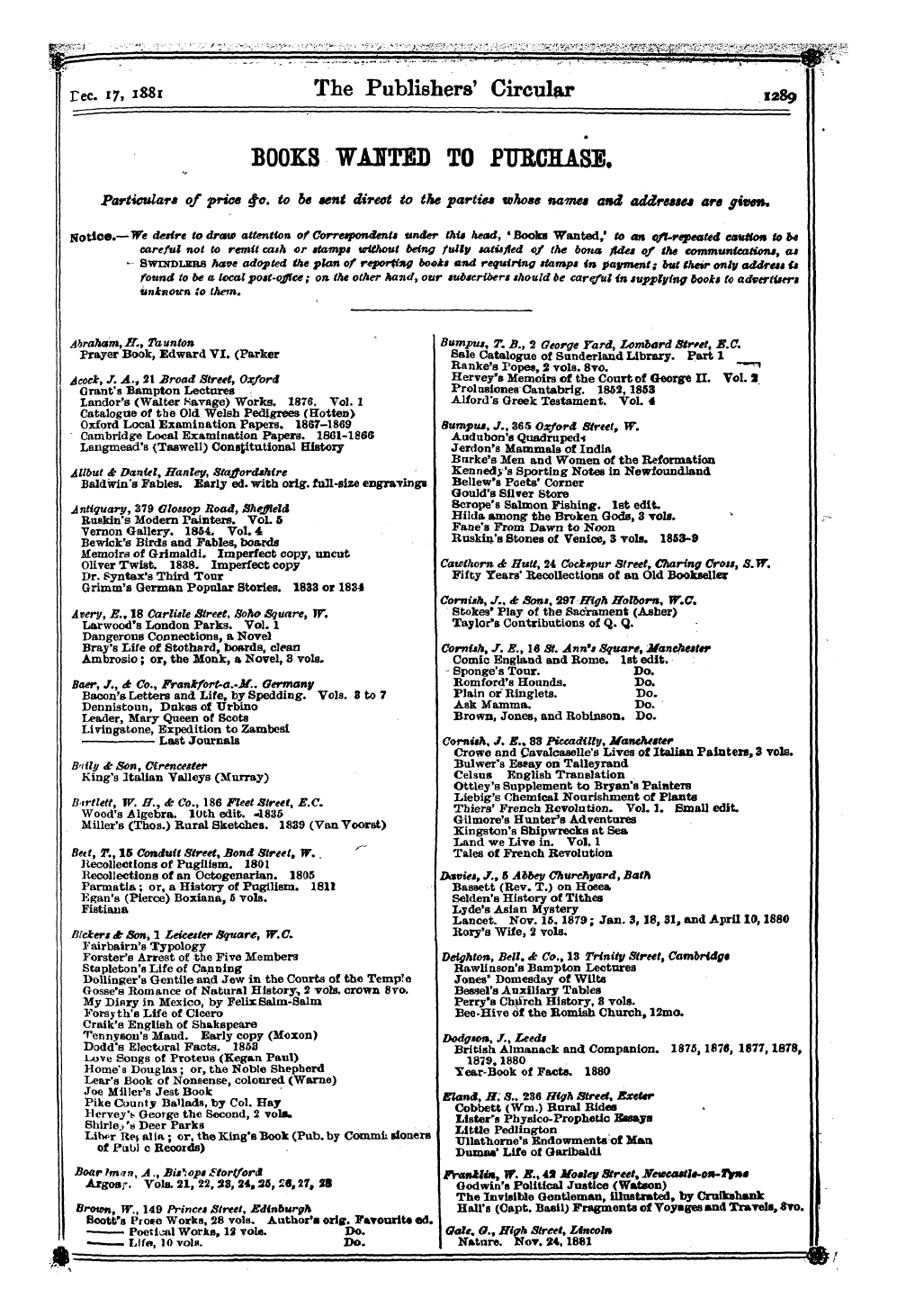 Publishers’ Circular (1880-1890): jS F Y, 1st edition - Gggp^; - - ^..,-¦*¦ ;: ::T , - : ;Y'^V: ...