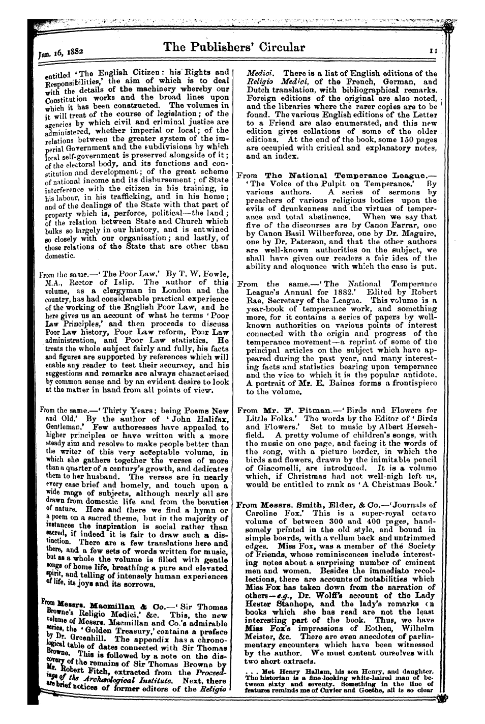 Publishers’ Circular (1880-1890): jS F Y, 1st edition - I Books Received :