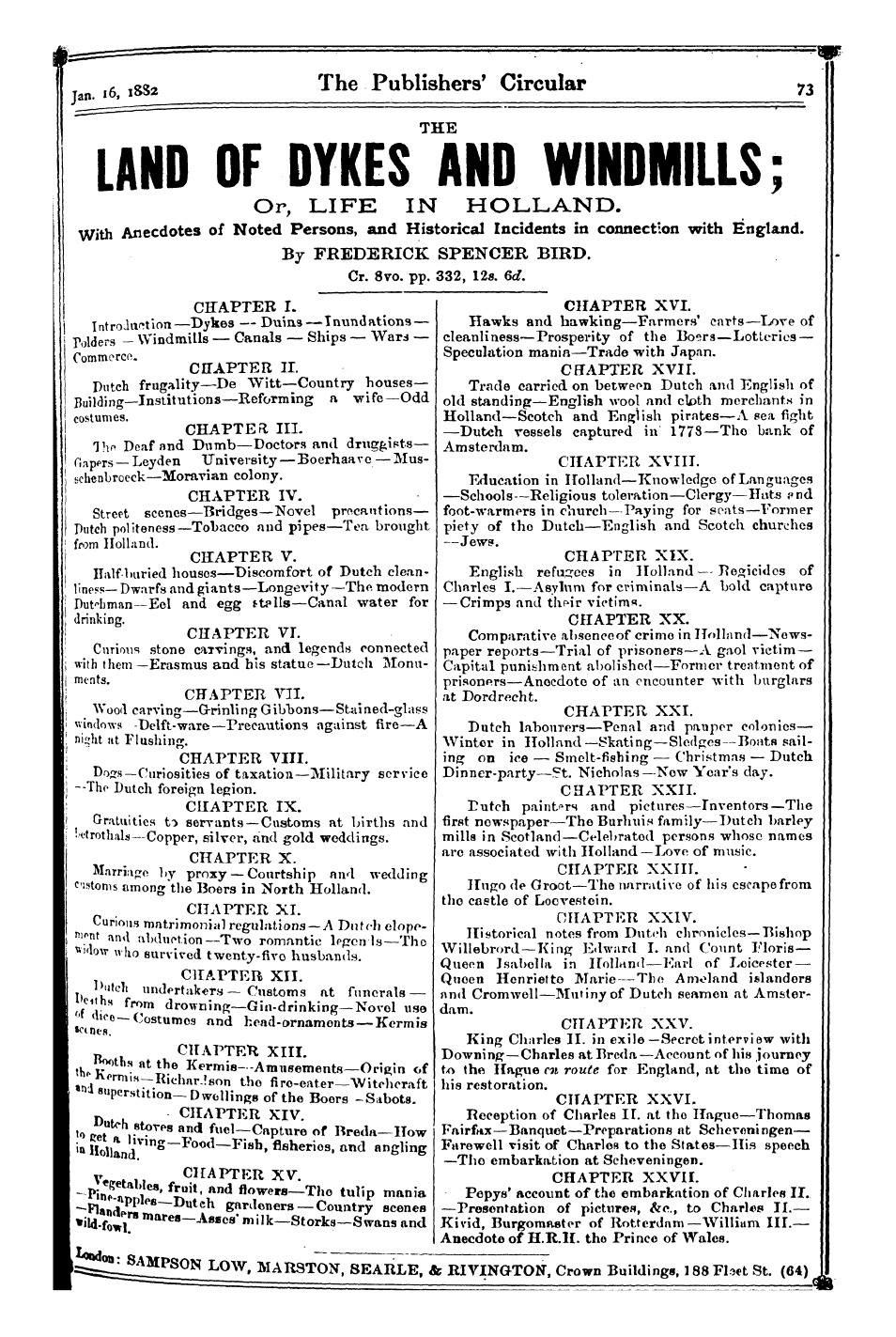 Publishers’ Circular (1880-1890): jS F Y, 1st edition - Ad07301