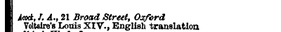 I ¦ ¦ I I icod Voltaire , J. A 's ., Lou...