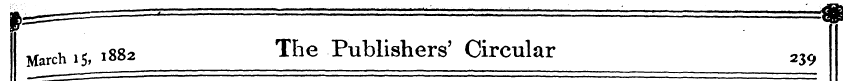 March > 1882 The Publishers' Circular s ...