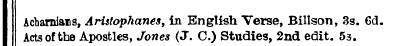 Acbarnians, Aristophanes, in English Ver...