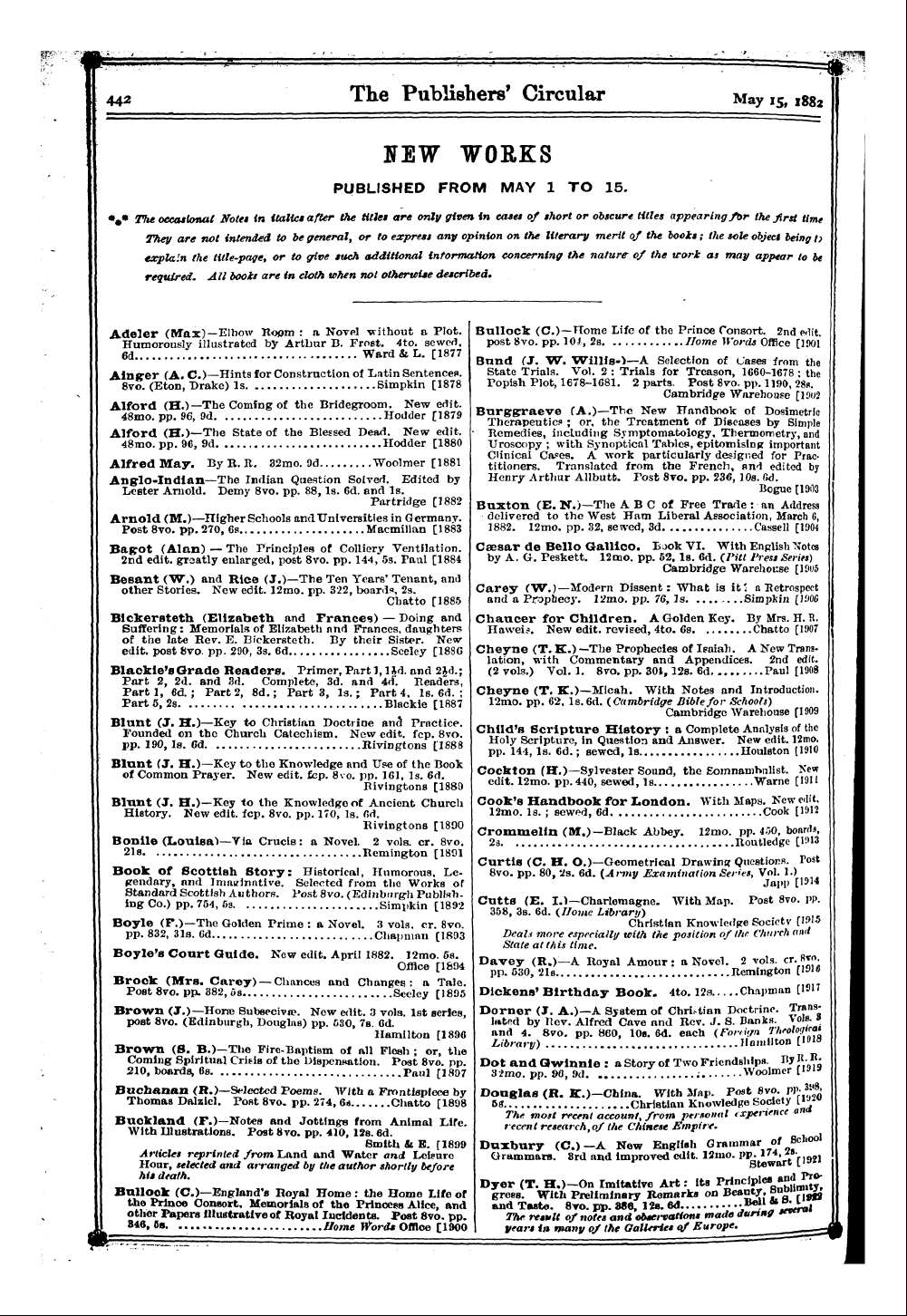 Publishers’ Circular (1880-1890): jS F Y, 1st edition - 'Mftif- '' '" ' ' . ' ¦ ' : ' * "' ' " ....