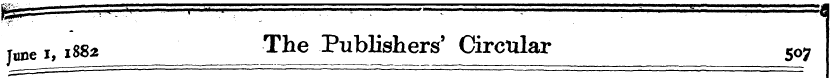 j,me i, 1882 The Publishers' Circular 5 ...