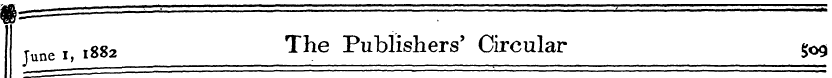 Tune i, 1882 The Publishers' Circular go...