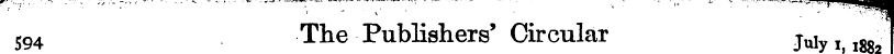 594 The Publishers' Circular July i, mil