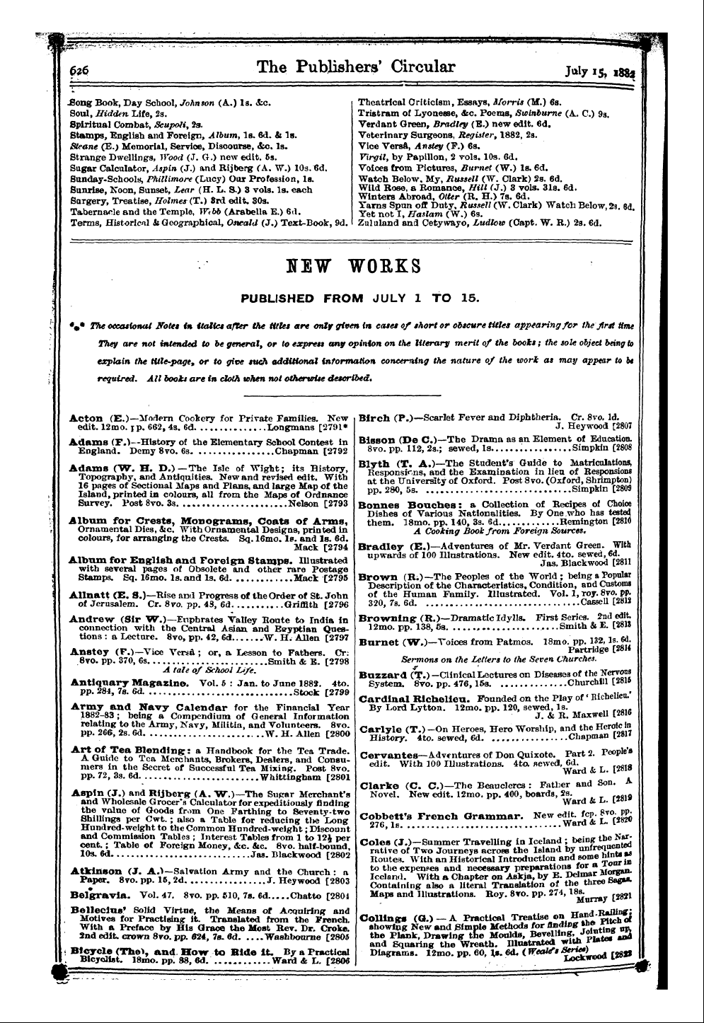 Publishers’ Circular (1880-1890): jS F Y, 1st edition - (>36 The Publishers' Circular J«Tfyis- I...