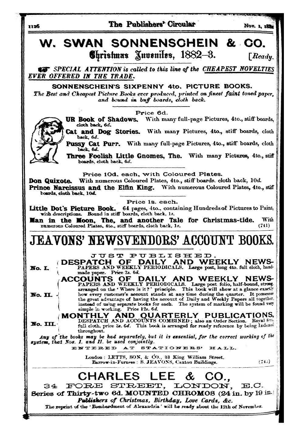 Publishers’ Circular (1880-1890): jS F Y, 1st edition - Ad06201