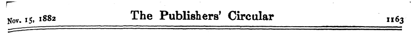 Nov. 15, 1882 The Publishers' Circular n...
