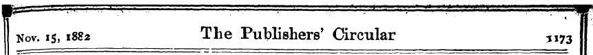 Kov. is, 1882 The Publishers' Circular i...