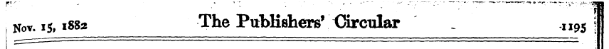 Nov. 15,1882 The Publishers'Oircular _ i...