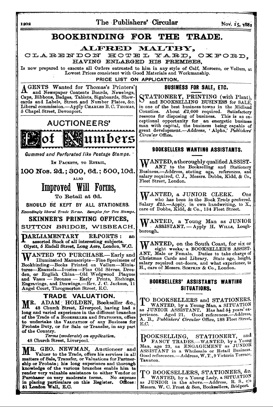 Publishers’ Circular (1880-1890): jS F Y, 1st edition: 42
