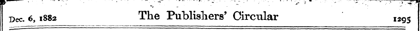 Pec. 6,1882 The Publishers' Circular 129...