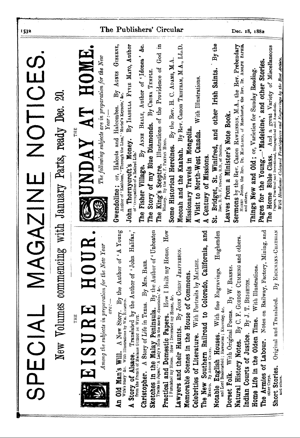 Publishers’ Circular (1880-1890): jS F Y, 1st edition - Ad02401