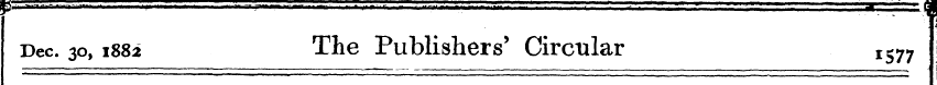 ¥ —• '- - — - - >:: a Dec. 30, 1882 The ...