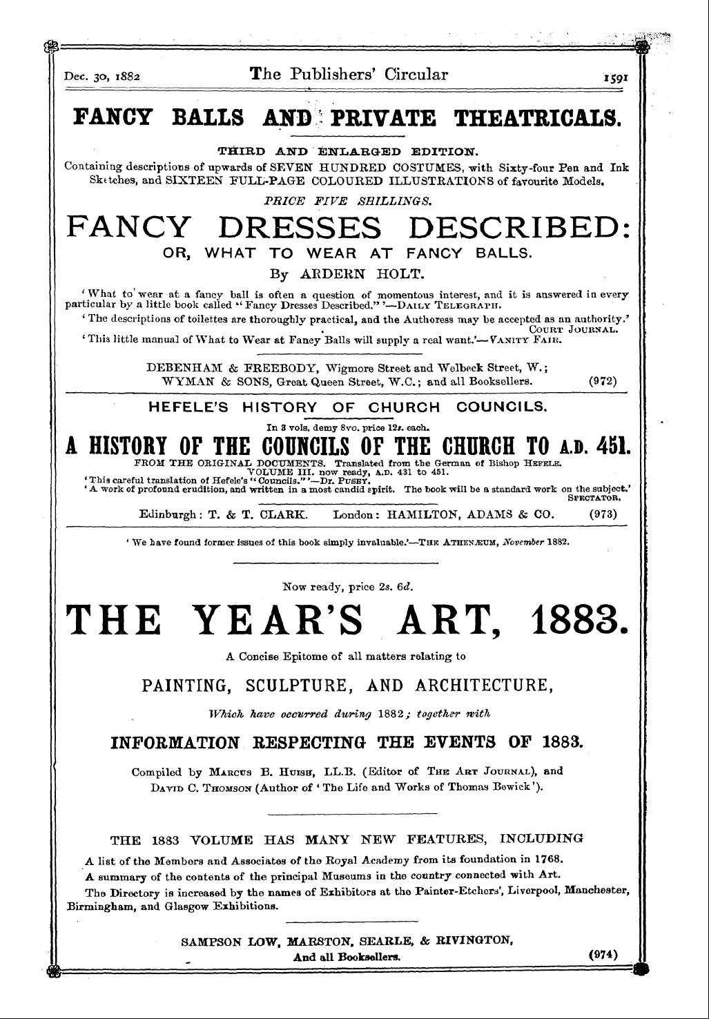 Publishers’ Circular (1880-1890): jS F Y, 1st edition: 35