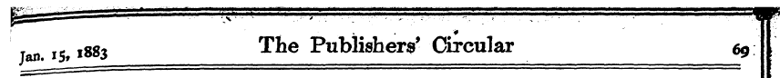 Tan 15, 1883 ^e Publishers' Circular eg