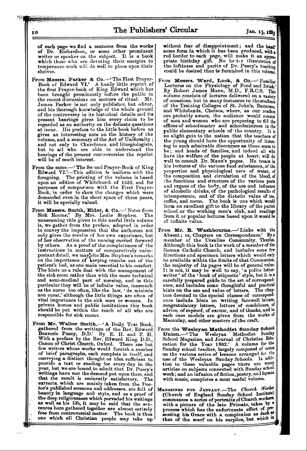 Publishers’ Circular (1880-1890): jS F Y, 1st edition: 10