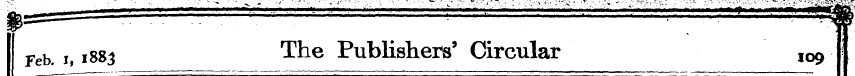 Feb. i1883 The Publishers' Circular ,09 ...