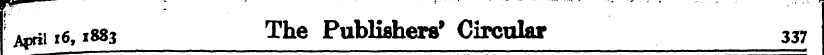 ' j^i ,6,1883 The Publishers' Circular 3...