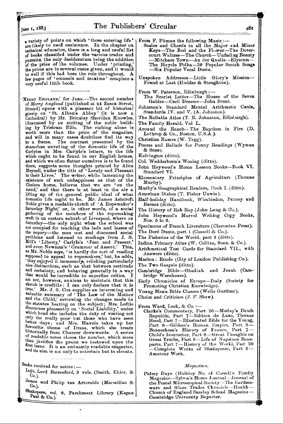 Publishers’ Circular (1880-1890): jS F Y, 1st edition - -.:-'.-.-. - - _^^. ¦¦¦ I -I I I Y .I ¦ ...