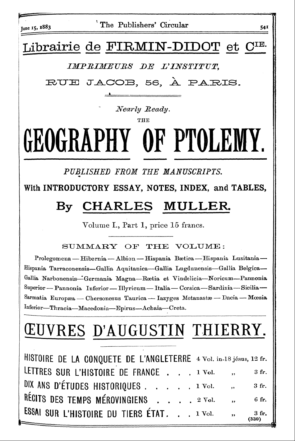 Publishers’ Circular (1880-1890): jS F Y, 1st edition - Tune Is , * 88 3 The Publishers' Circula...