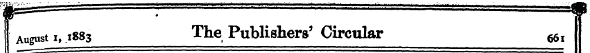 I August i, 1883 The Publishers' Circula...