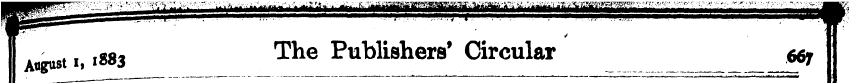 A^ist i, 1883 The fttblishers' Circular ...