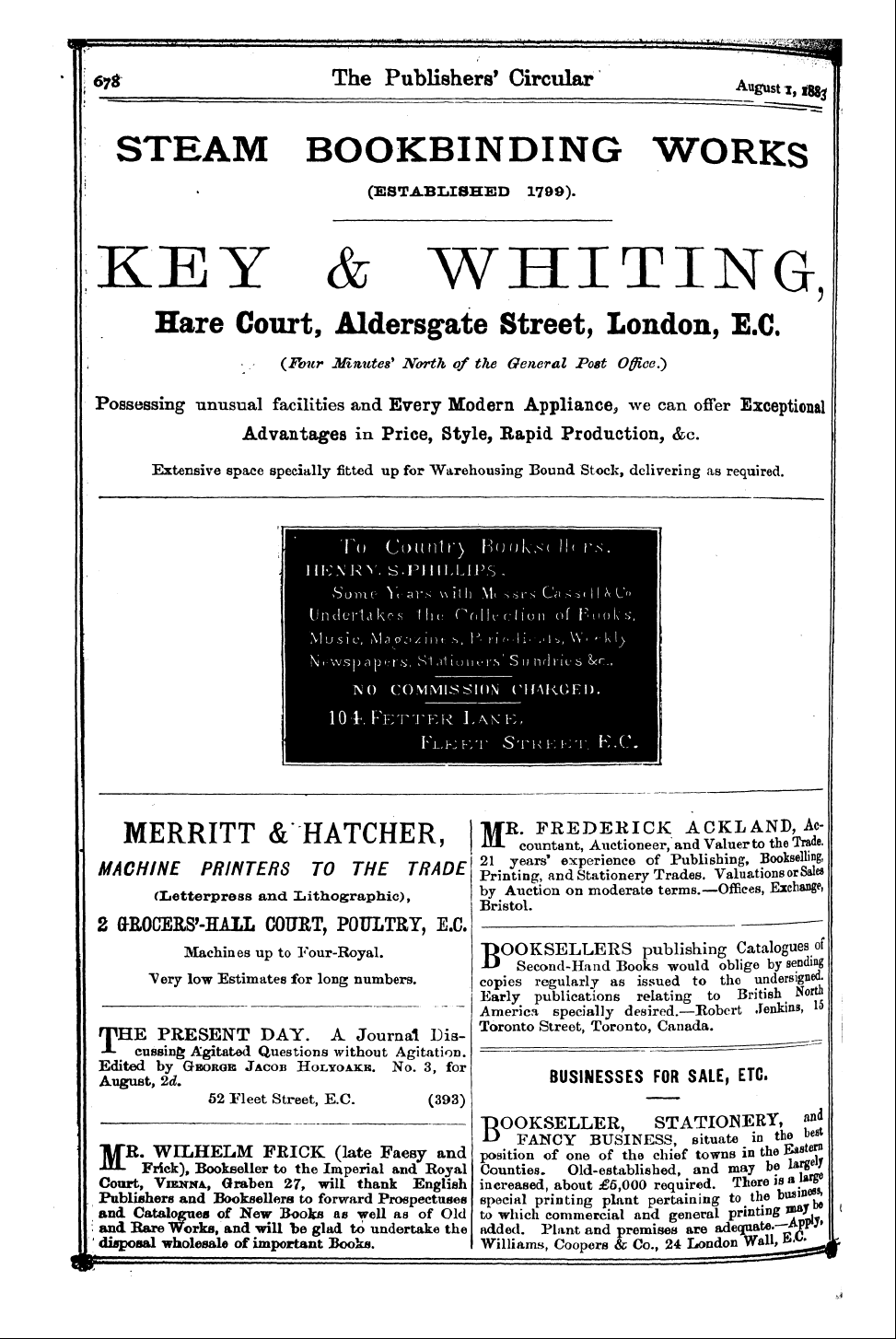 Publishers’ Circular (1880-1890): jS F Y, 1st edition: 38