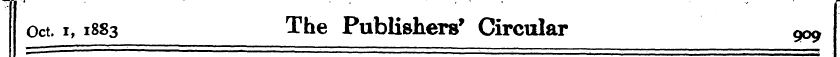 Oct. i, 1883 The Publishers' Circular 90...