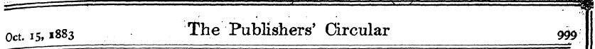 ' ^- _ Oct. 15,1883 The Publishers' Circ...