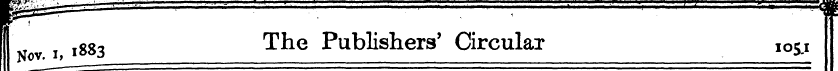 1883 The Publishers' Grculax 105. 1