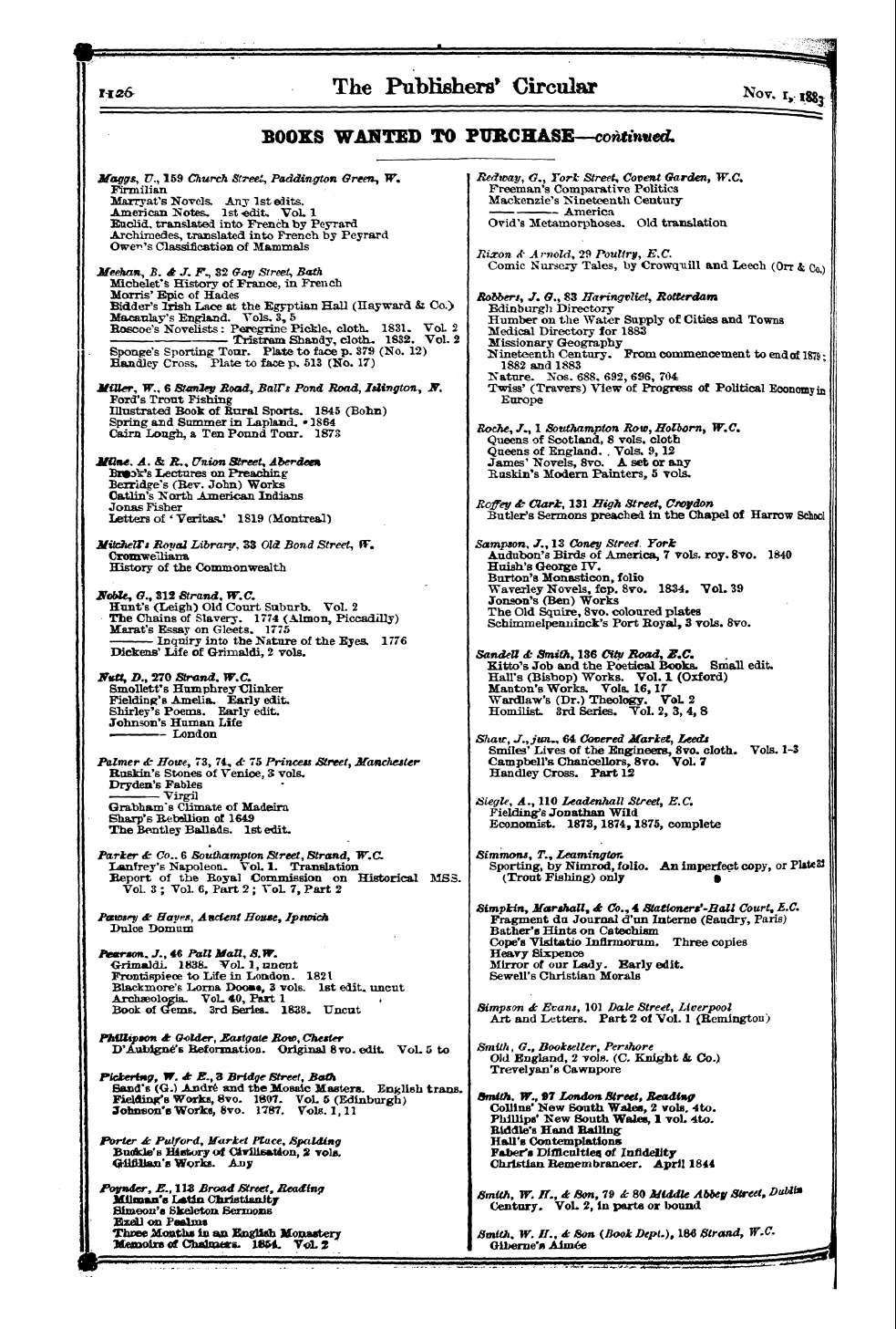 Publishers’ Circular (1880-1890): jS F Y, 1st edition - Ar09001