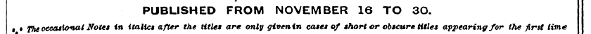 PUBLISHED FROM NOVEMBER 16 TO 30. • < Th...
