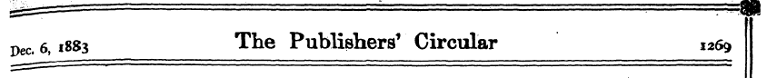 pec. 6,1883 The Publishers 1 Circular 12...