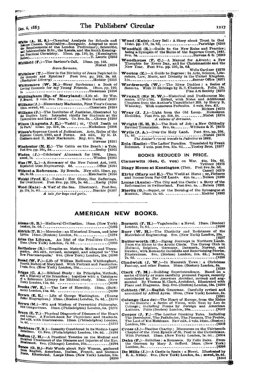 Publishers’ Circular (1880-1890): jS F Y, 1st edition - A 2 Dams * 6d. (H.)—Notes In Mechanical ...