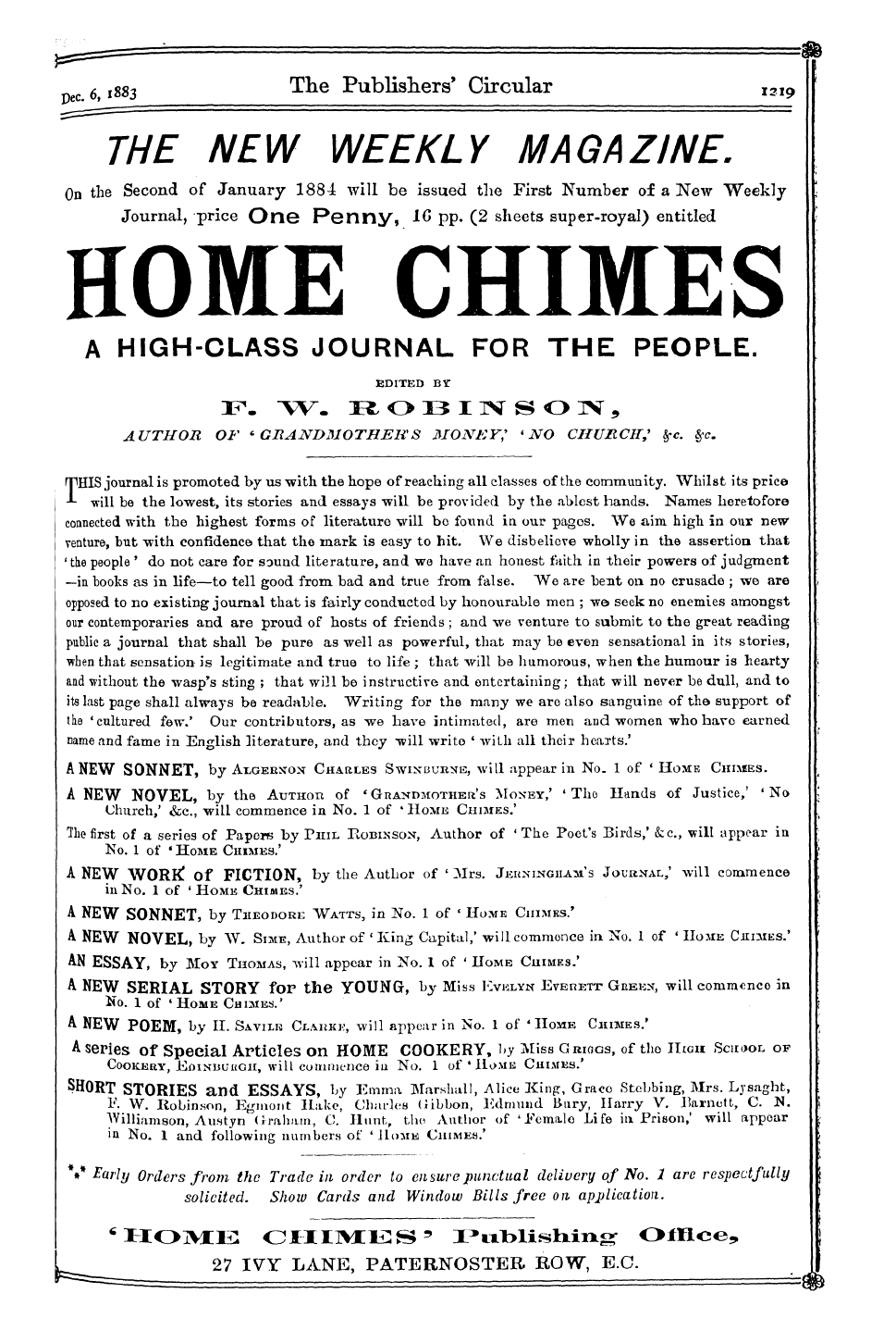 Publishers’ Circular (1880-1890): jS F Y, 1st edition - \^Z^Z^^~~ " ' ' ' ' - I . . ¦ I I . I , ...