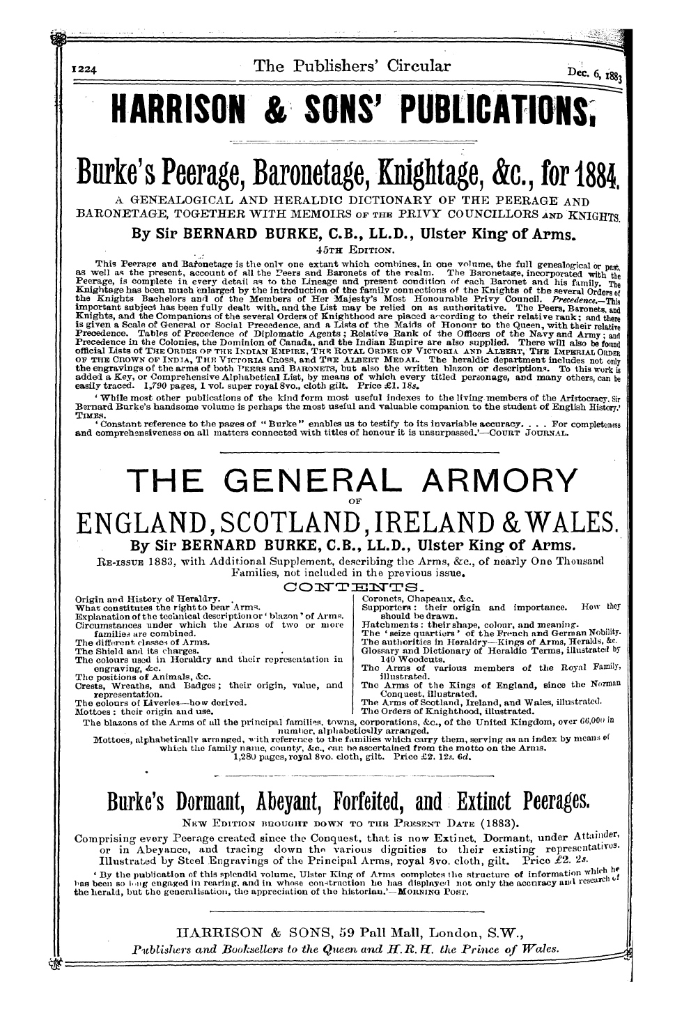 Publishers’ Circular (1880-1890): jS F Y, 1st edition - Ad06401