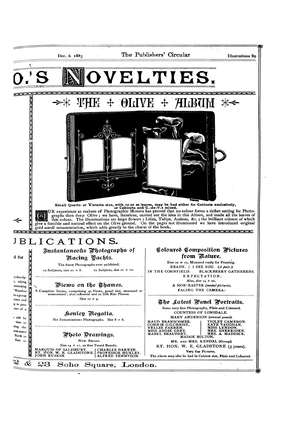 Publishers’ Circular (1880-1890): jS F Y, 1st edition - Ad23201