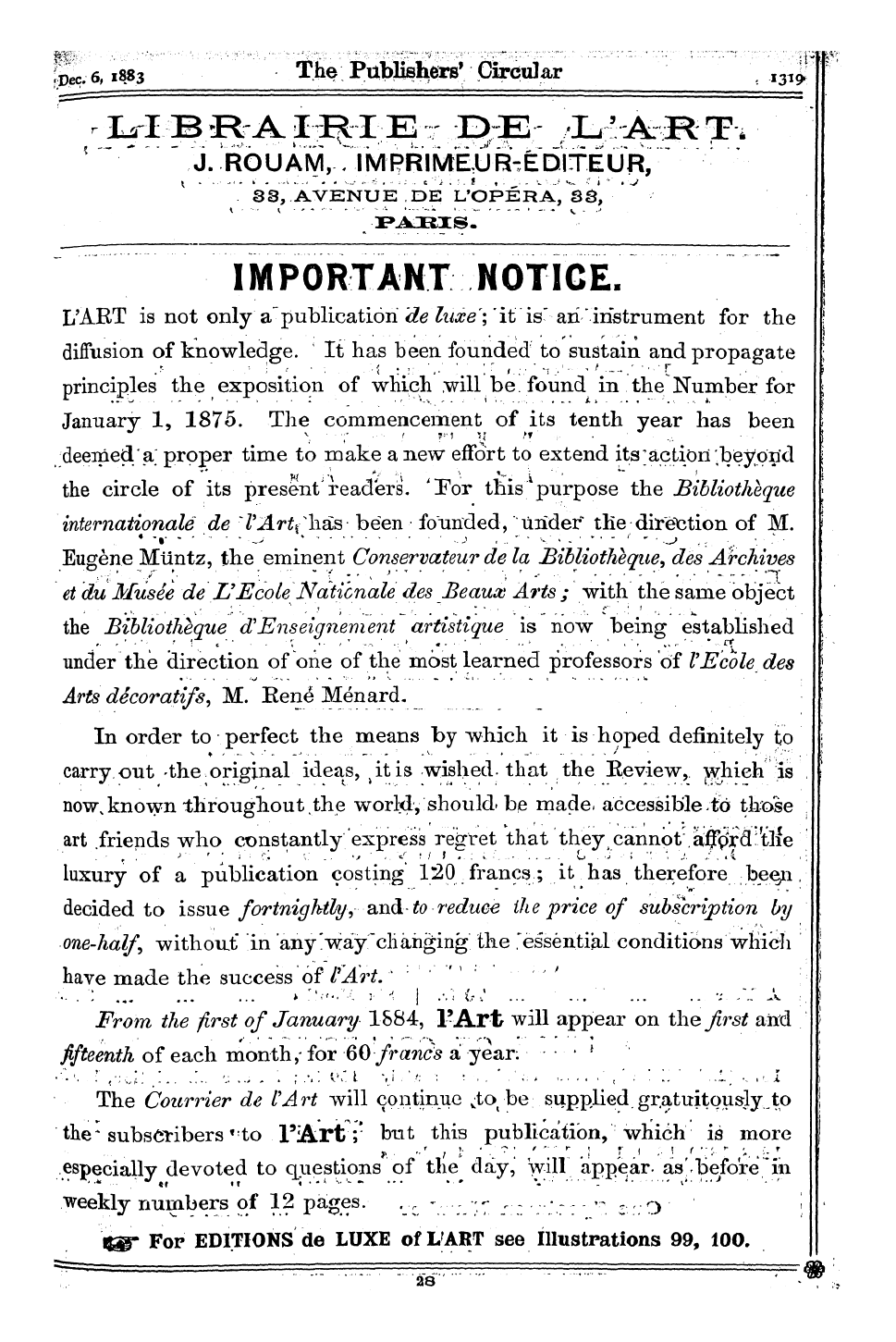 Publishers’ Circular (1880-1890): jS F Y, 1st edition: 261