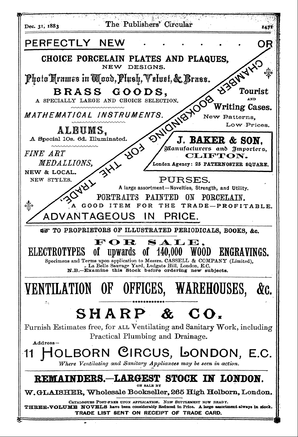 Publishers’ Circular (1880-1890): jS F Y, 1st edition - Ad04304