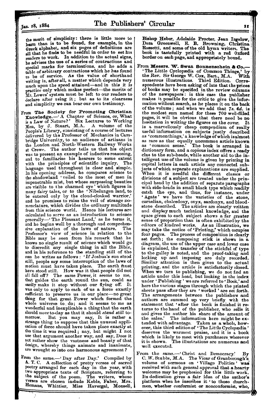 Publishers’ Circular (1880-1890): jS F Y, 1st edition: 11