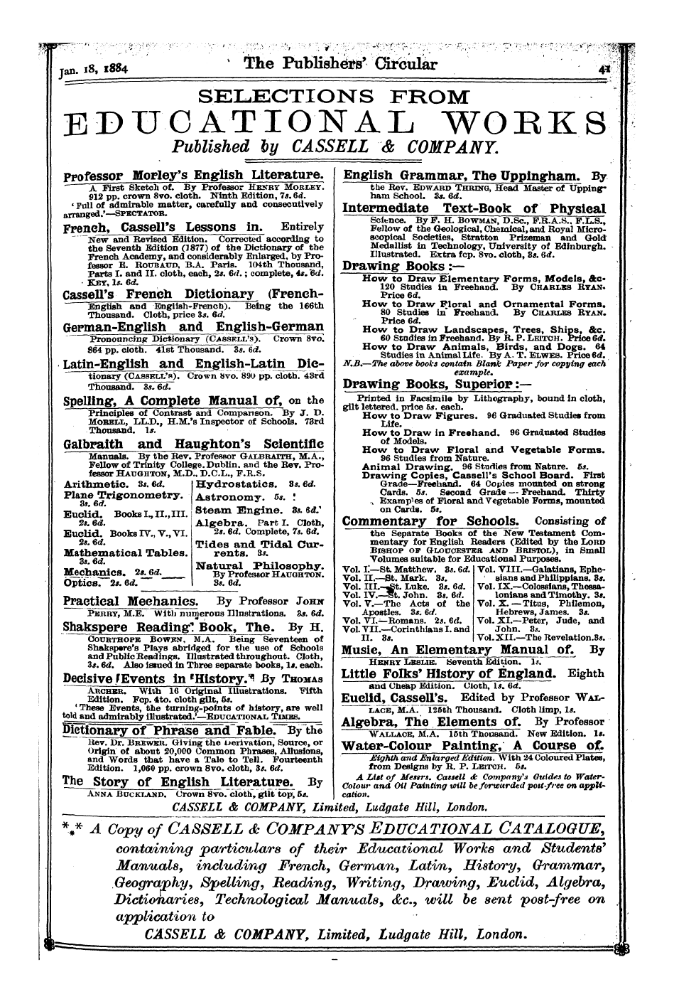 Publishers’ Circular (1880-1890): jS F Y, 1st edition: 41